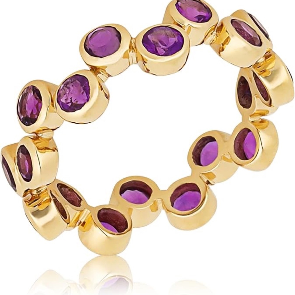 14K Gold Amethyst Ring - Size 6 - February Birthstone - Max + Stone - New in Box